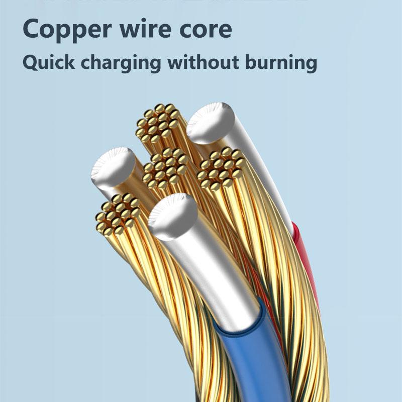 Fast Cable 3in1 Data 66w Charging Mobile Phone Charging Cable Typec Iphone Android Super Fast Charging Cable
