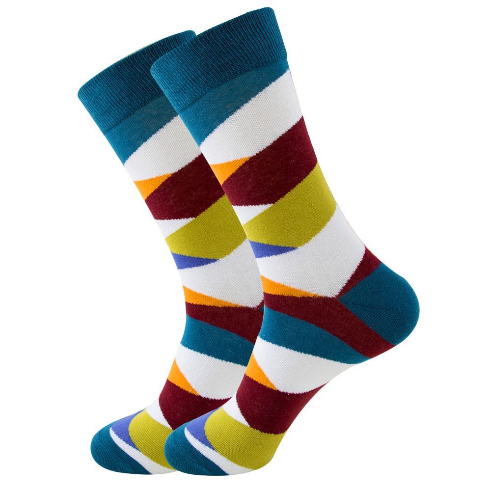 Striped multicolor street skateboarding funny socks for men and women