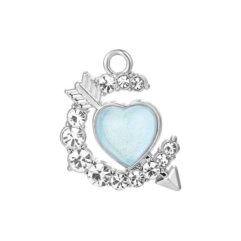 Crystal Heart Moon Crown Butterfly Planet Pendant Beads Stainless Steel Charms Earrings Necklace Jewelry DIY Making Woman Gifts