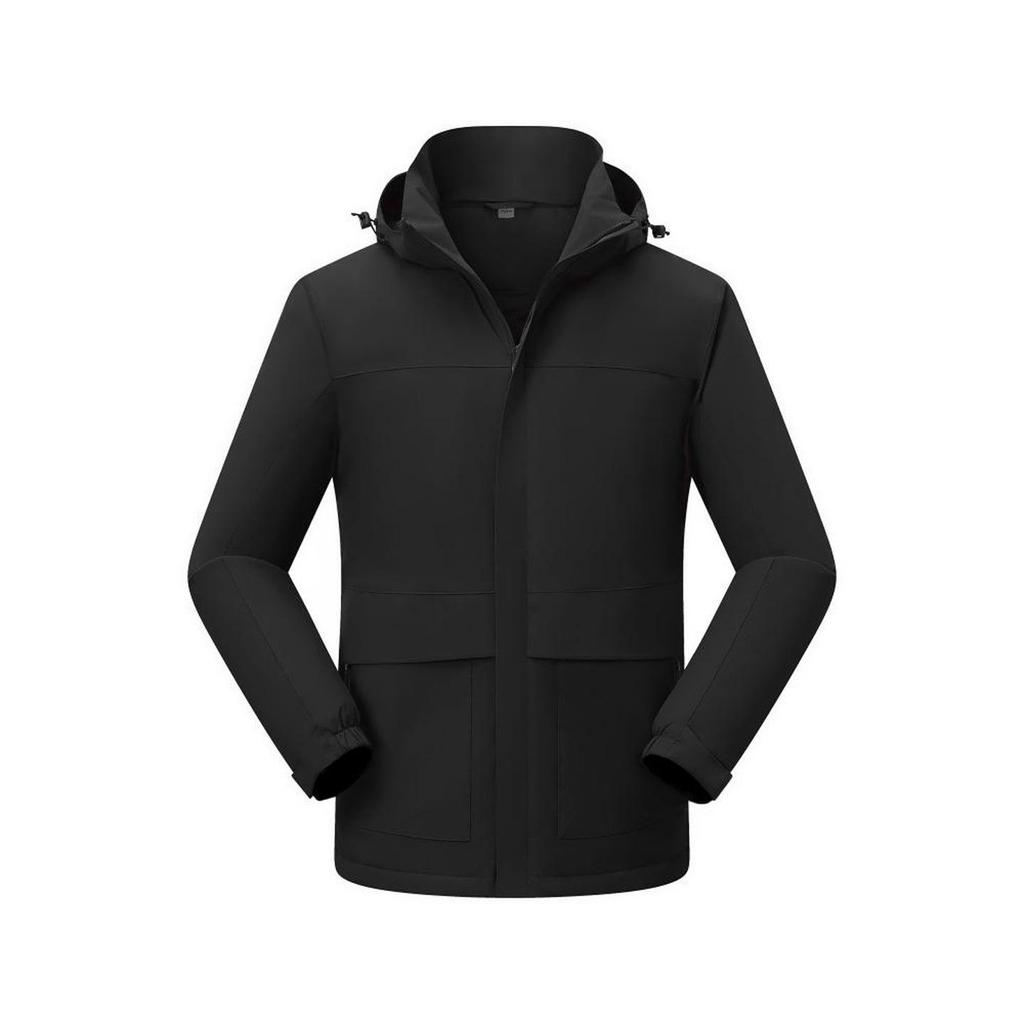 Unisex Waterproof Hooded Workwear: Warm, Thick One-Piece Storm Jacket for Autumn/Winter, Customizable with Logo