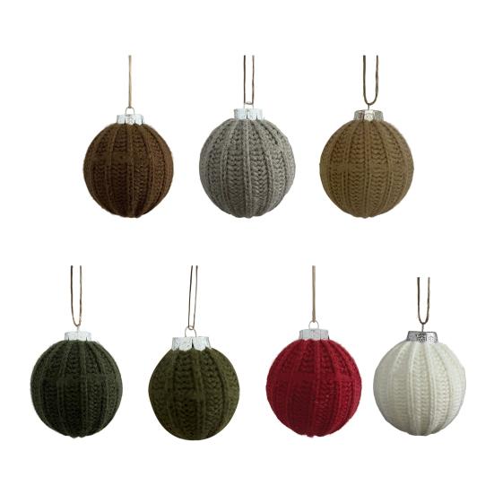 Crochet Ball Christmas Ornaments Handmade Knitted Ball Christmas Tree Ornaments Rustic Hanging Decoration for Winter Holiday Home Decor
