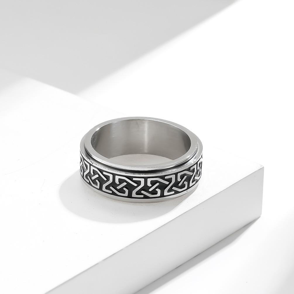 Bagues Celtiques Nœuds Irlandais Vintage Pour Hommes Femmes Viking Acier Inoxydable Rotatif Fidget Anneau Spinner Anxiété Amulette Rétro Bijoux