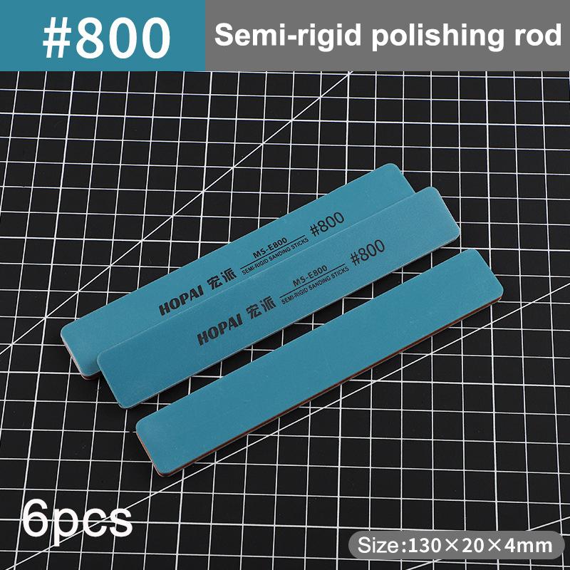 6 Stück MS-E400-1500 Halbflexible Schleifstäbchen Kunststoff-Modellbau-Polierstäbchen für DIY-Montage Modellbauwerkzeuge