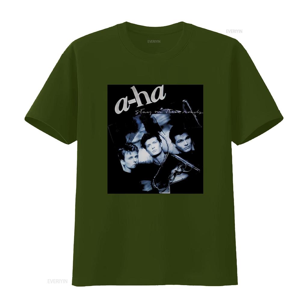 Cotton T Shirt A Ha Music Stay On These Roads Paul Waaktaar Savoy Band  Vintage Washed Breathable Homme Comfortable