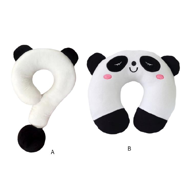 Cuscino da viaggio a forma di panda in peluche per collo, per bambini e adulti, che fornisce comfort e supporto per il collo