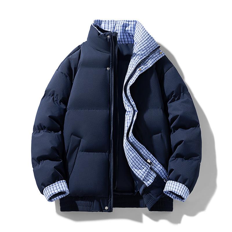 Men's Daily Short Cotton Jacket Casual Style Warm Winter Coat