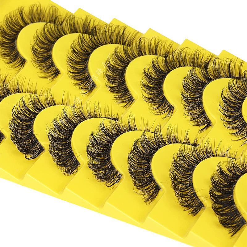 

Набор из 10 пар прозрачных накладных ресниц 3D из искусственной норки - Пушистые, Густые, Колючие, Естественный вид