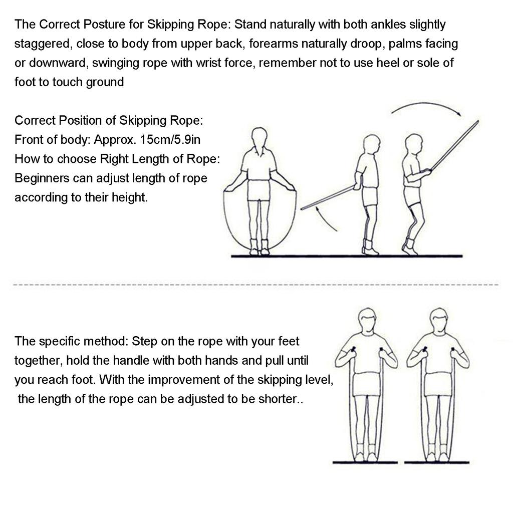 Unisex Fitness Jump Rope Adjustable Competition Skipping Rope for Indoor and Outdoor