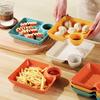 Plastic Dumpling Plate With Sauce Compartment Square Snack Cookie Platter Food Tray Dish Tableware Kitchen Plates