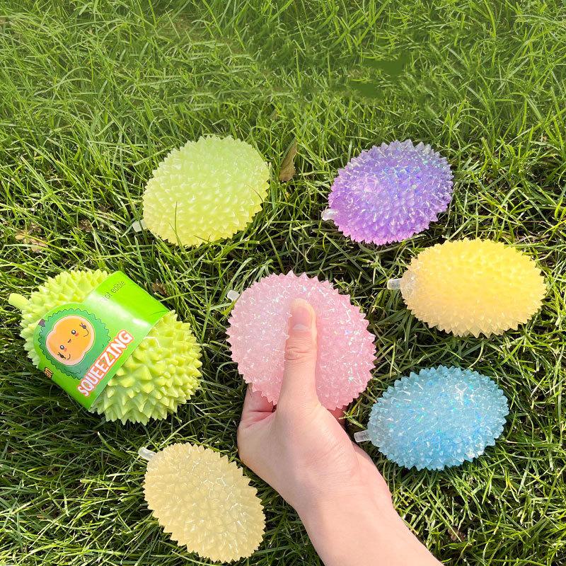 Novelty Light Transformation Simulation Durian Maltose Pinching Venting Fruit Pressure Ball Toy Funny Ornaments Creative Gifts
