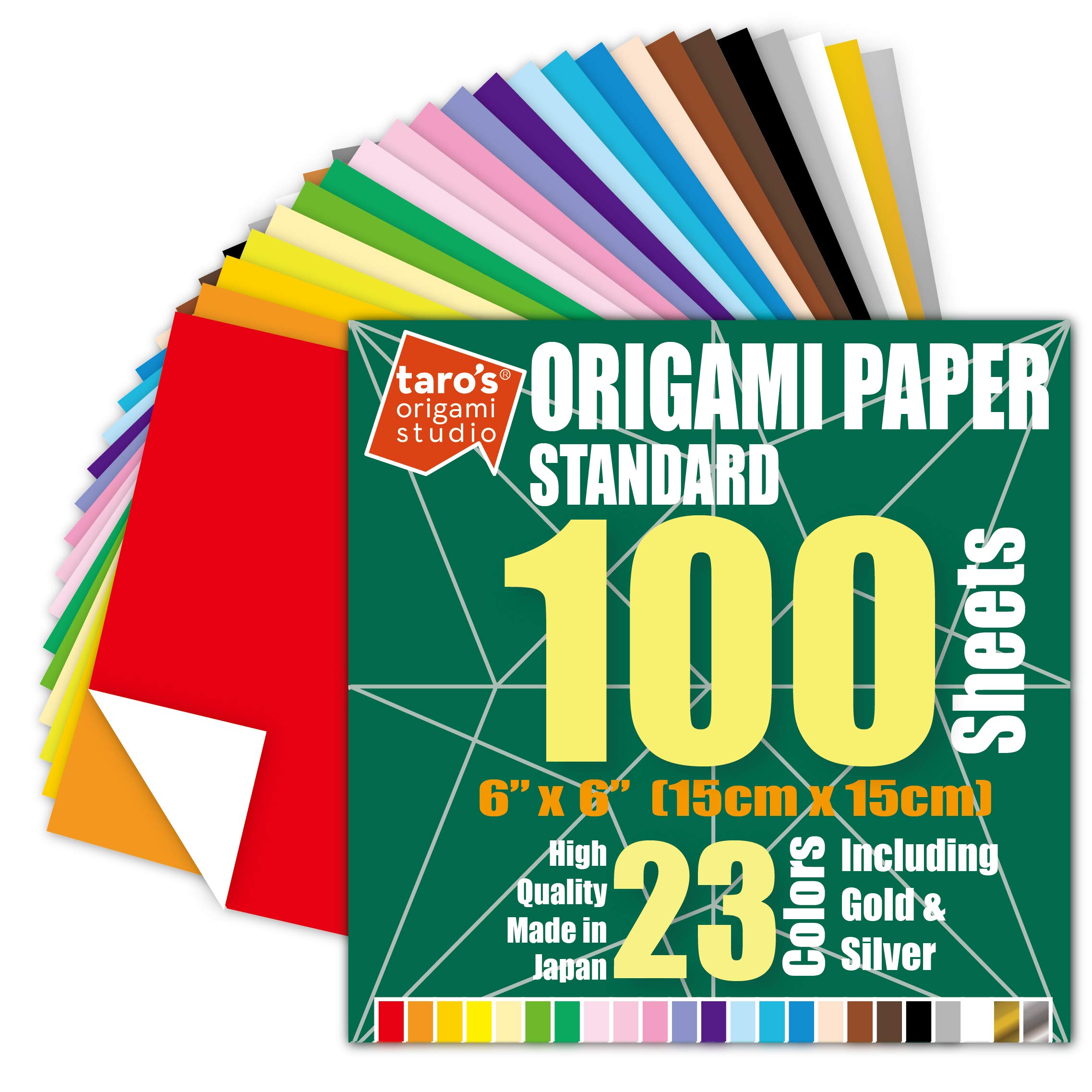 

Origami Standard size easy to fold even for 100 23 colors gold and silver in [Tarose Studio] 15cm, beginners, sheets, (white back, included) (Made
