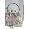2026 Womens Crystal-Embellished Crossbody Bag Fringe Detail Small Square Shoulder No Top Handle