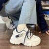 thick-soled two-color shoelaces dad shoes women's new autumn and winter white running shoes student small sneakers