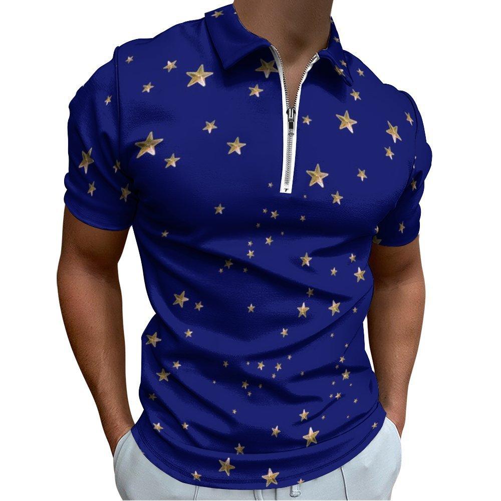 Modern Short Sleeve Striped Polo Shirt, Casual & Versatile for Daily Wear