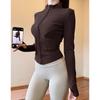 Sunscreen Clothes Stand-up Collar Tight Sports Jacket Women's Yoga Clothes Top Zipper Cardigan Running Fitness Clothes Jacket Long Sleeves