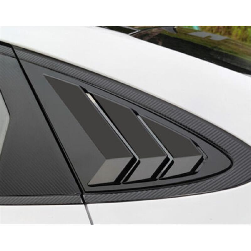 Rear Side Window Quarter Louver Cover Glossy Black For Hyundai Sonata 2020-2023