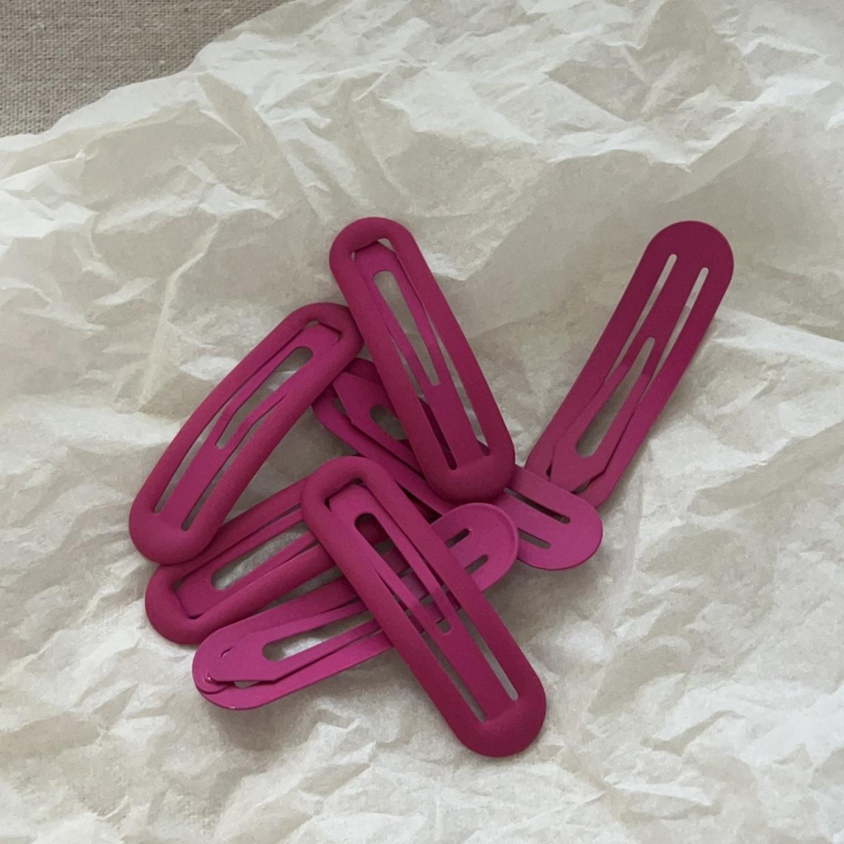 Frosted Rose Red Oval Clip for Hair - Simple Daily Style