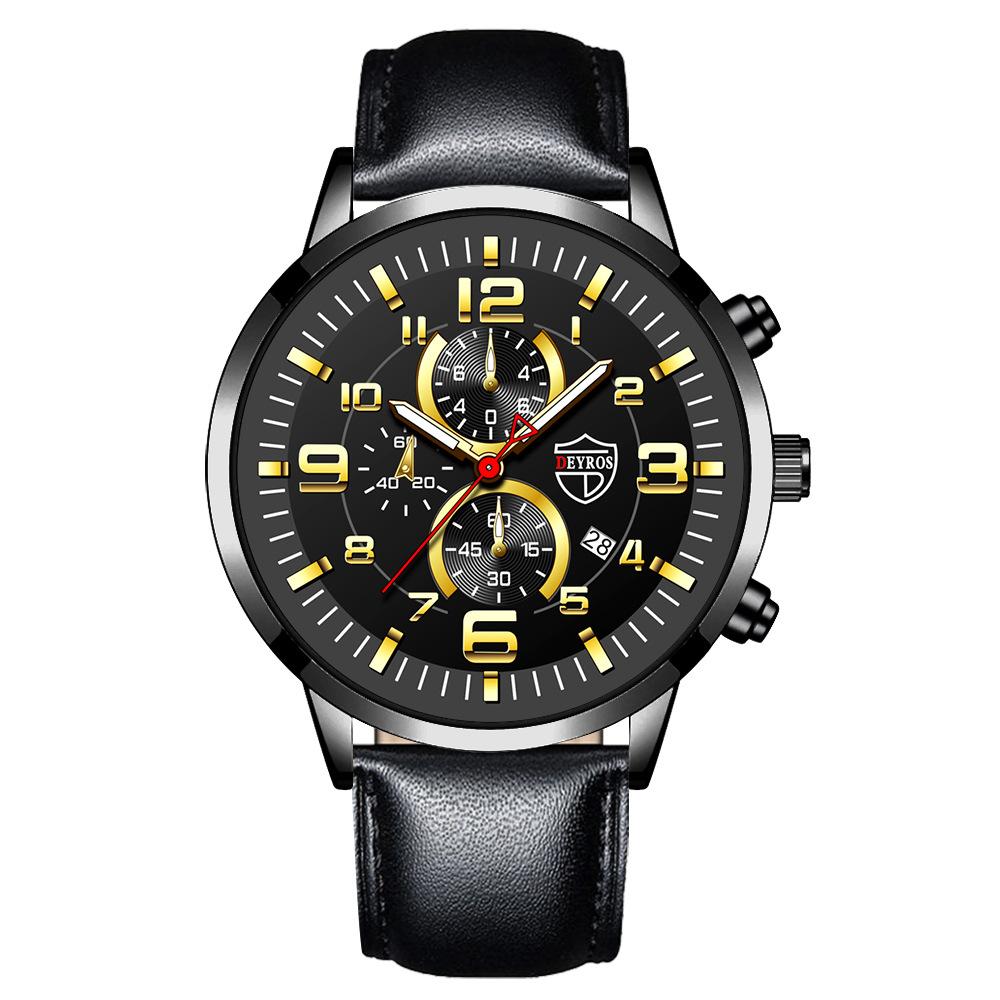 Watch Men'S Quartz Watch Stainless Steel Strap Calendar Luminous