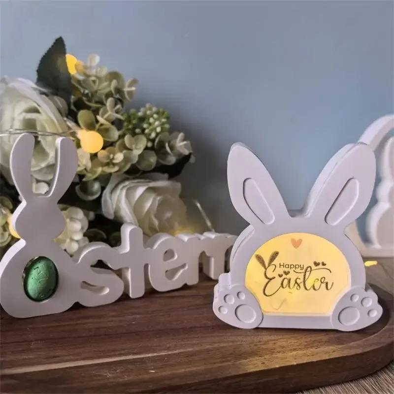 Easter Cute Footprint Rabbit and Rabbit Shape Silicone Molds | Suitable for Cement,Clay,and Plaster Home Decor,Festival Gifts