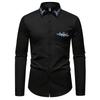 Autumn Fashion Men's Embroidered Design Long Sleeve Shirt High Quality Vintage Luxury Male Casual Social Wedding Party Business