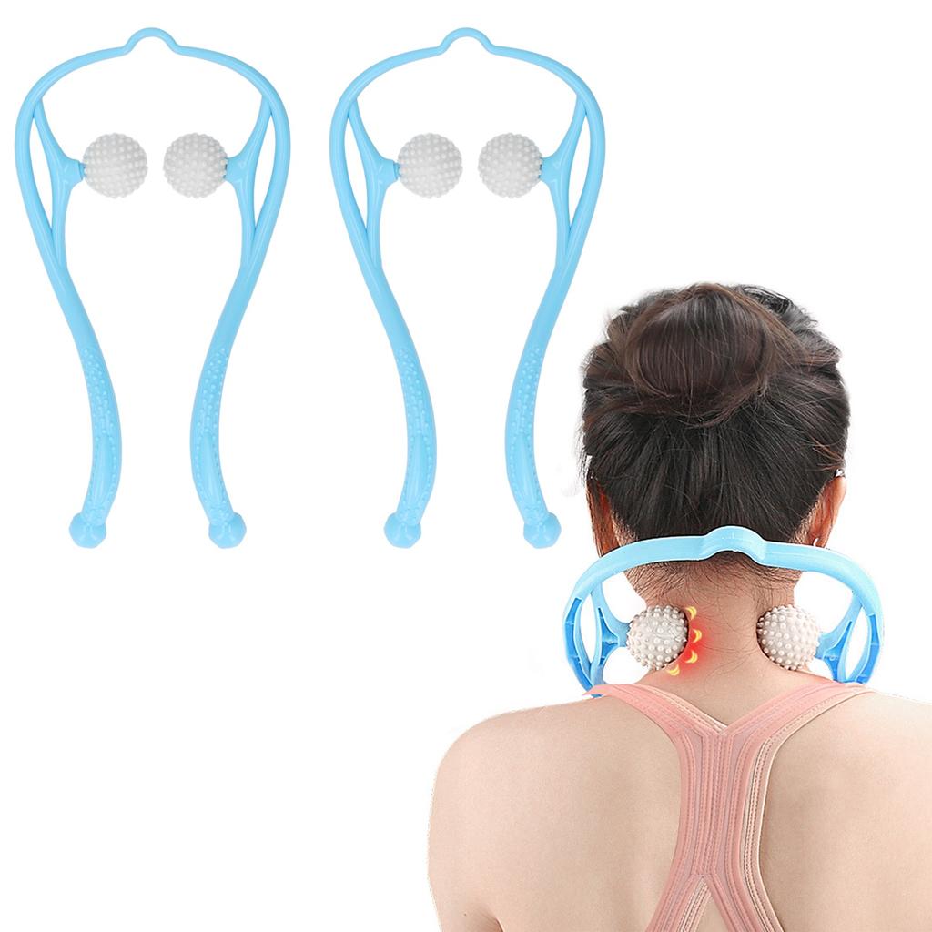 2pcs Neck Massager Dual Trigger Point Ergonomic Handheld Massager for Neck Shoulder