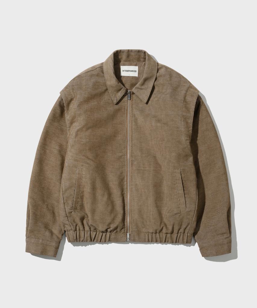 Intempomood Pigment Corduroy Bomber Jacket_Beige