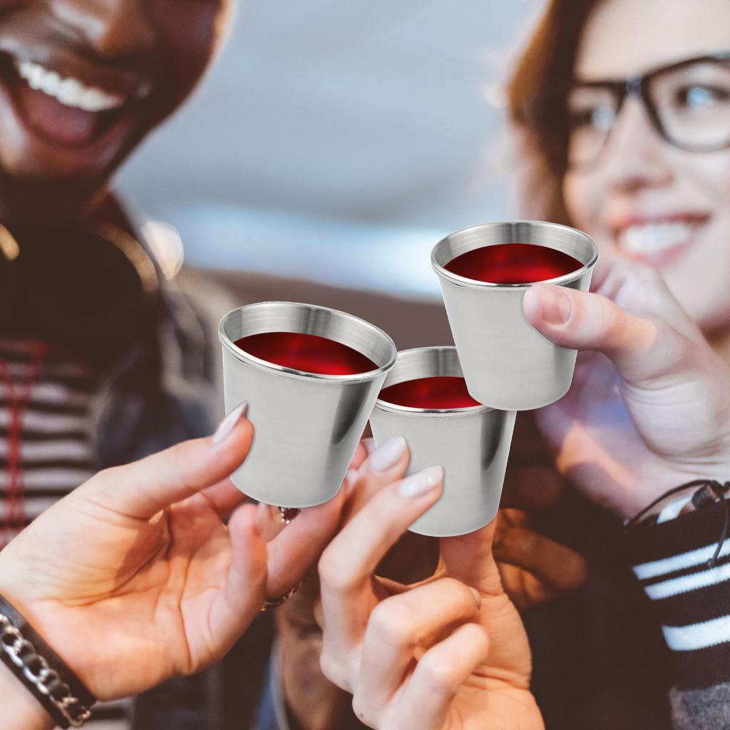 Stainless Steel Shot Drinking Cups Shot Cup Whiskey Shot Glass Drinking Tumbler For Wine Drinking For Home Bar Restaurant Travel Camping Party