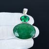 Antique Emerald Gemstone Pendant, 925 Sterling Silver Jewelry, Silver Pendant, Everyday Wear Jewelry, Necklace Pendant For Birthday Gifts