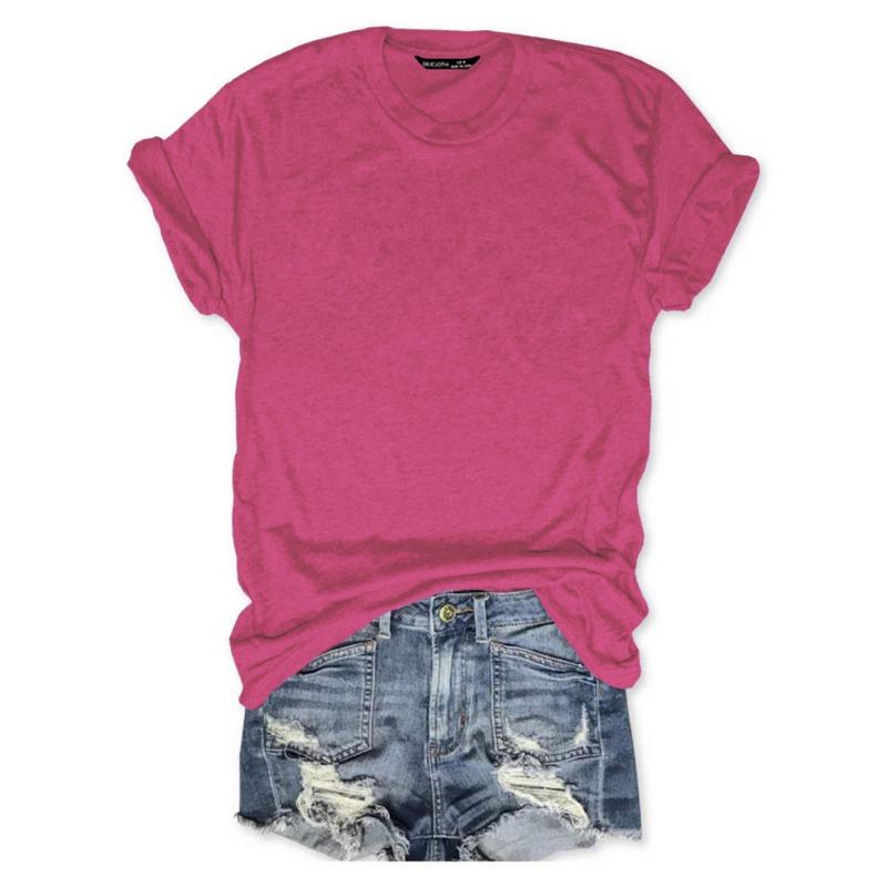 YYFS Dámská móda Ležérní Léto Jaro Jednobarevné halenky a košile s krátkým rukávem a výstřihem do O