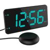 LED Loud Alarm Clock with Bed Shaker for Heavy Sleepers, Deaf and Hard of Hearing,2 USB Charger Ports, 7-Inch Display,