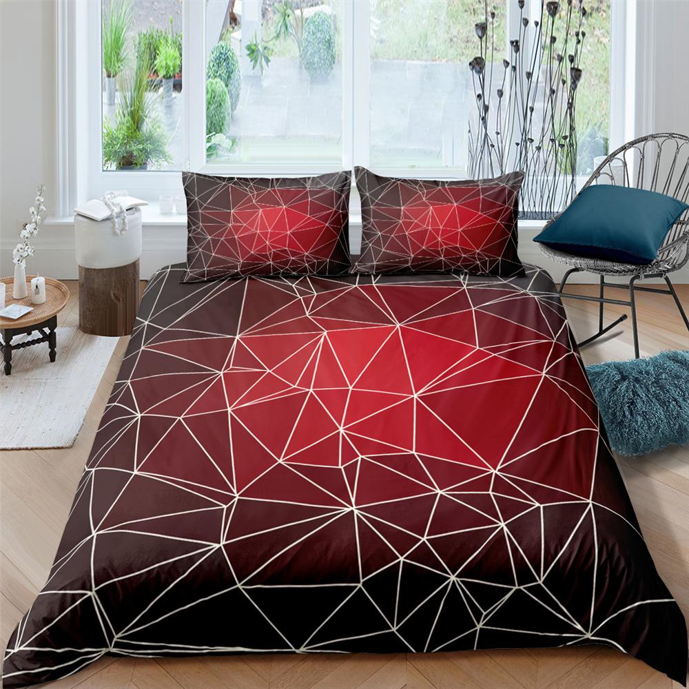 Copripiumino Queen Set Letto Geometrico 3D Set Letto Ragazze Matrimoniale Set Copripiumino Trapunta Singolo Nido d'Ape Unisex
