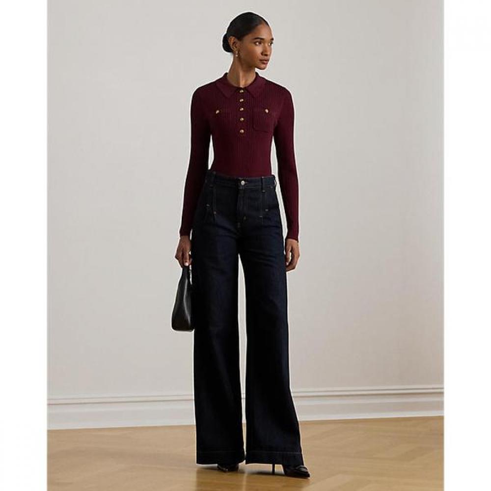 Lauren Ralph Lauren Long Sleeve Knit Polo Sweater Wmlrswes6820866600
