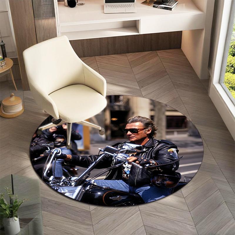 French legendary rock singer and actor Johnny Hallyday Round Carpet Soft Home Decoration Corridor Table and Chair Anti slip Outdoor Floor Mat rug H21