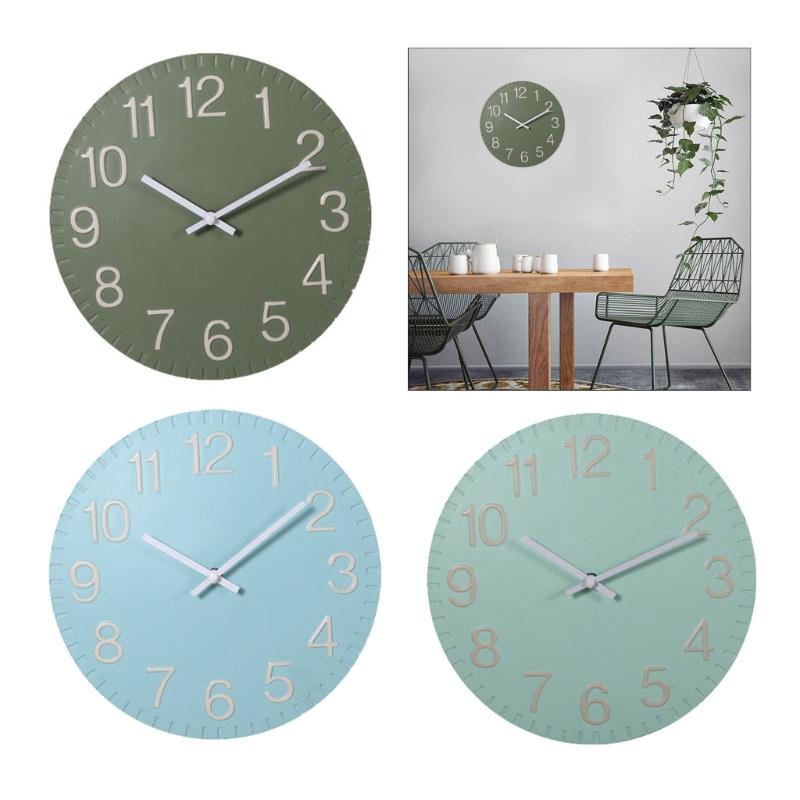 Elegant 12Inch Color Modern Simple Wall Clock for Indoor and Outdoor Space Decoration Waterproof Resin Clock