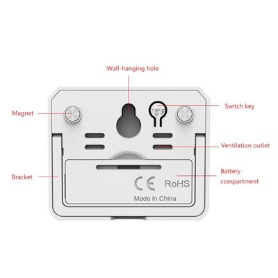 High Accuracy Digital Temperature Humidity Meter Wall Mount LCDs Display With Magnetic Backing For Home Office Use