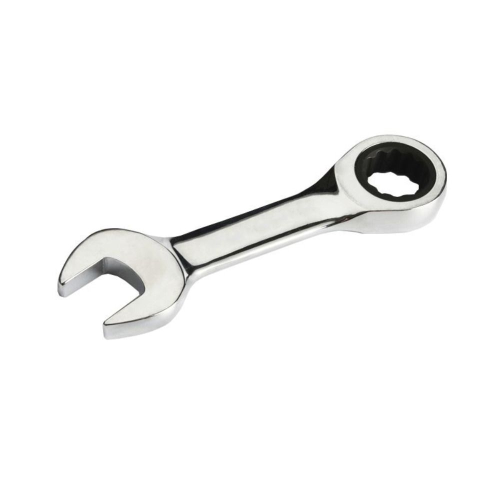 CR-V Steel Stubby Ratcheting Combination Wrench 8mm-17mm Ratcheting Spanner  Mechanical Repair