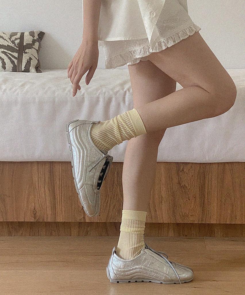 Moodnple Lucasia Silver Crack Sneakers