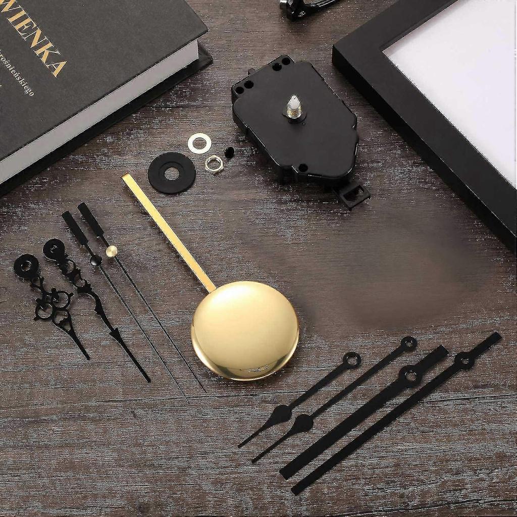 Diy Pendulum Clock Movement Mechanism With 3 Pairs Different Hands Quartz Repair Shaft Wall Clock