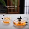 Sage Glass Teapot Set with Water Separation and Thickened Filter for Brewing Tea and Flowers