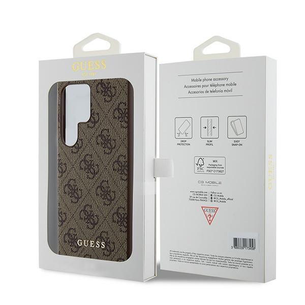 Guess Guhcs24Lg4Gfbr S24 Ultra S928 Brązowy/Brown Hardcase 4G Metal Gold Logo