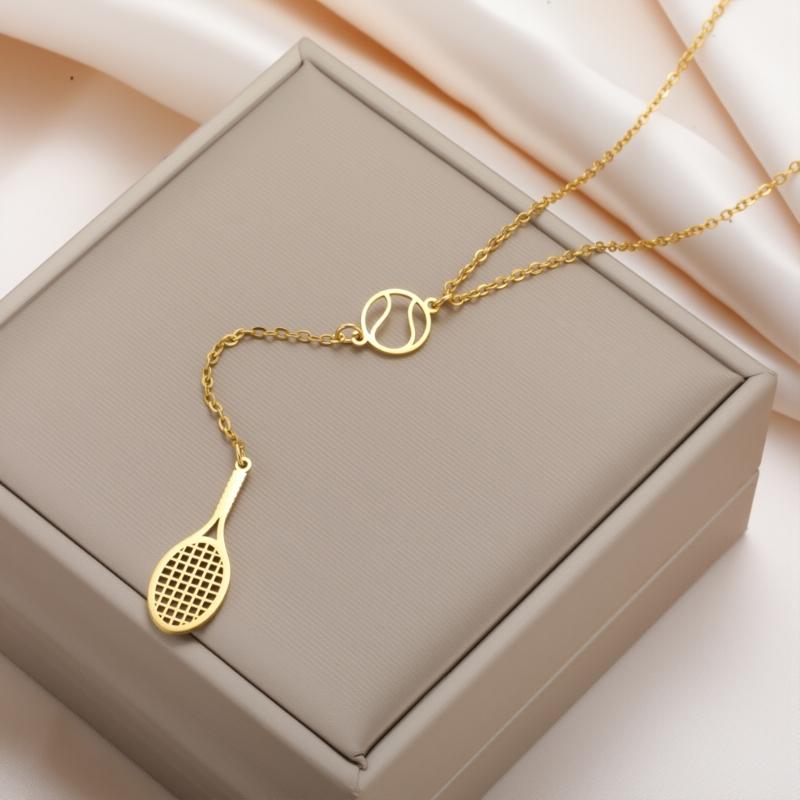 Fashionable Tennis Racket Pendant Necklace Portable And Sturdy For Everyday Wear