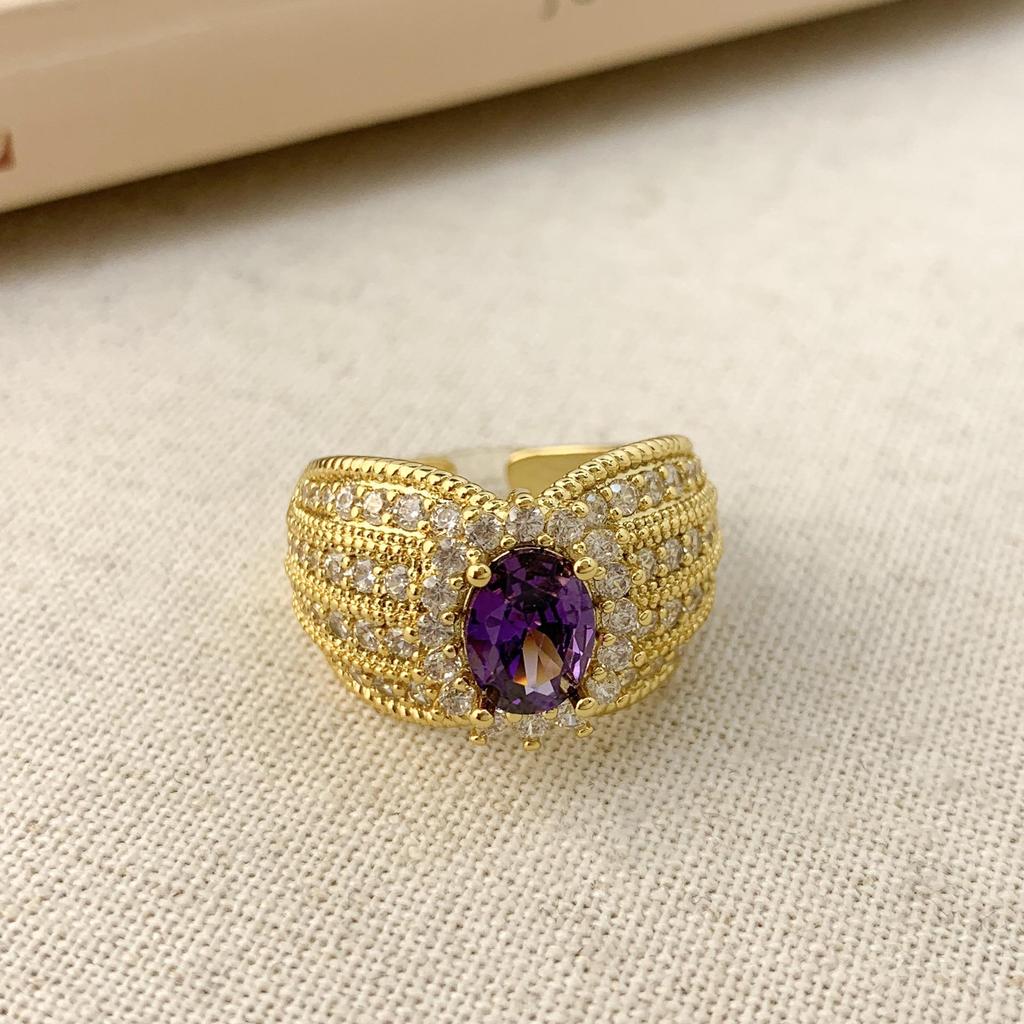 Inele de Lux din Alamă Vintage și Zirconiu și Brățară Elegantă Retro cu Zirconiu pentru Femei