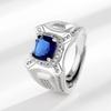 925 Sterling Silver Men's Colored Treasure Diamond Ring Imitation Natural Sapphire Men's Ring Tanzanian Boys' Ring Ring