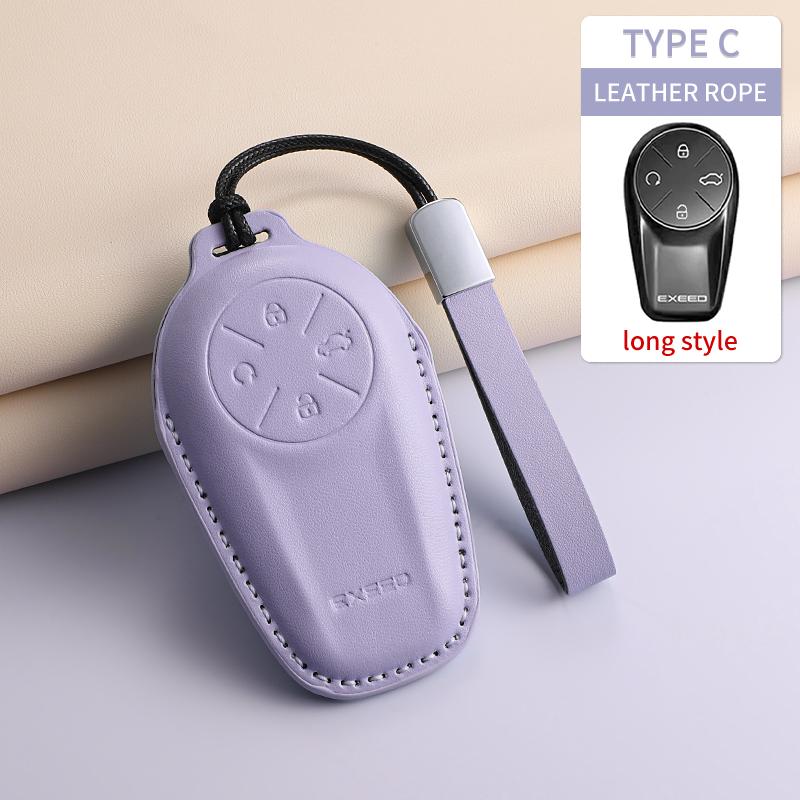For Chery Exeed Et Txl Starway Vx Starlightrun C-Dm Car Keychain Protection Case Pu Car Remote Case Cover Shell Fashion Keychain