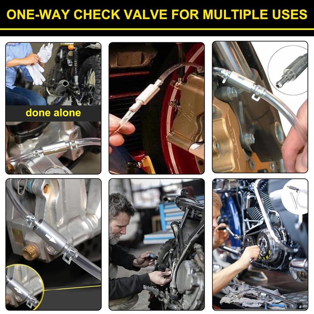 Brake Bleeder Hose Kit Motorcycle Brake Fluid Bleeder Tube With Check Valve Motorcycle Car Clutch Fluid Replacement Hydraulic