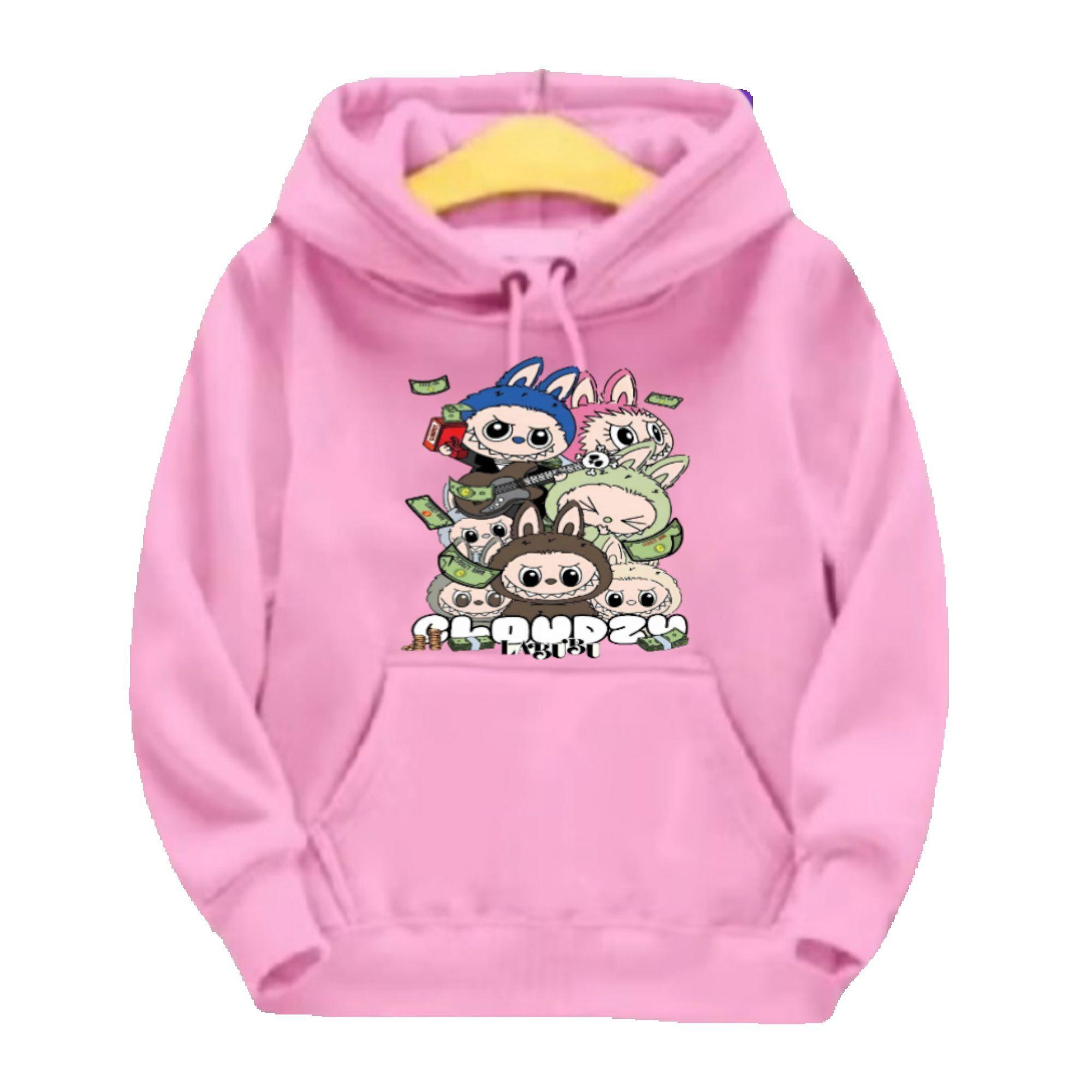 

2025 Новая детская толстовка Labubu Модная универсальная одежда с мультяшным принтом для девочки, милый и красивый детский топ 100