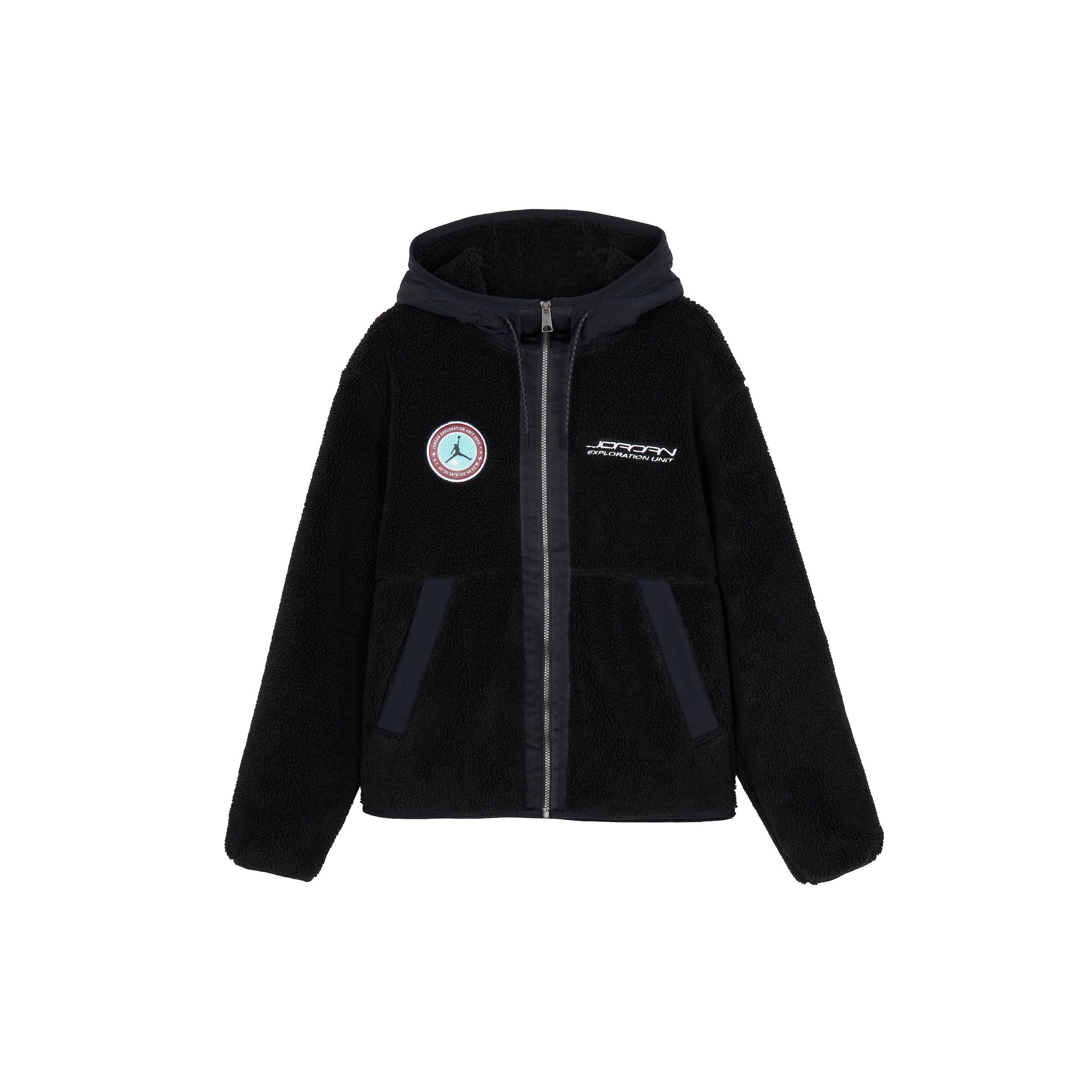 

Мужская флисовая толстовка с капюшоном на молнии с логотипом Jordan, черная FB1908-010 M