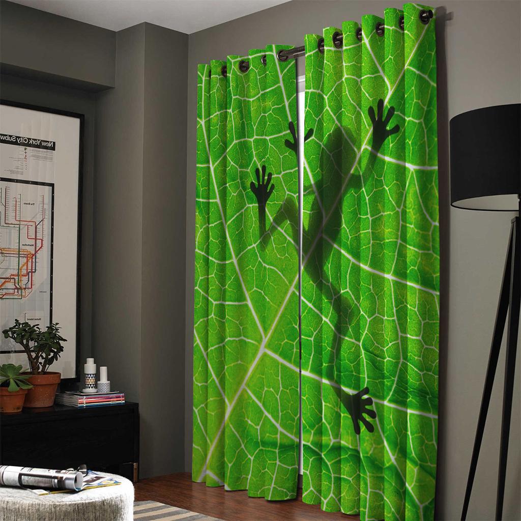 Frog Shadow Leaf Plant Natural  Window Curtains Curtains for Living Room Decorative Items Living Room