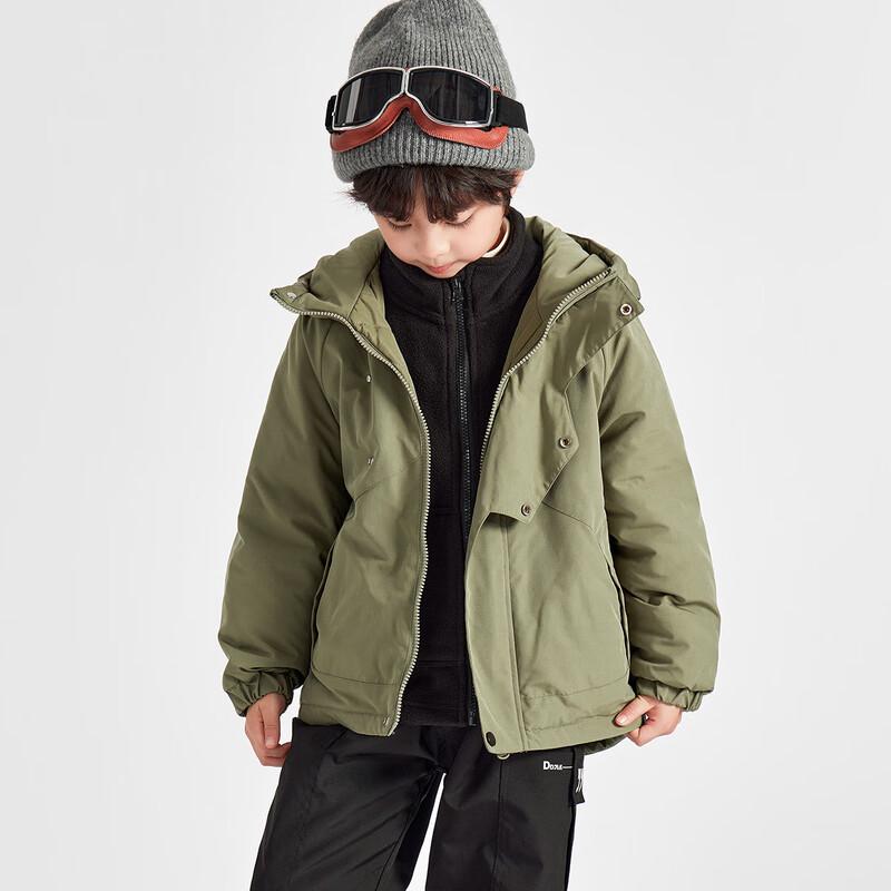 Boys' 3-in-1 Winter Outdoor Waterproof Hooded Padded Jacket