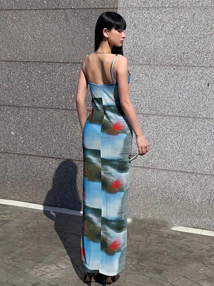 Xitao Fashion Sexy Women Slim Print Slip Dress LYD1394